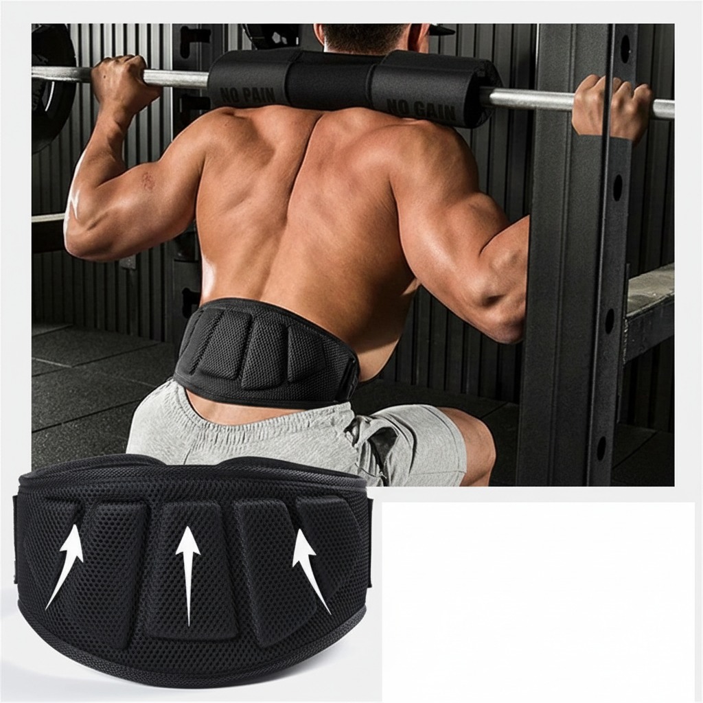Weight Lifting Gym Belt Fitness Power | Adjustable Padded Waist Support Belt – Back Pain Relief & Lifting Support