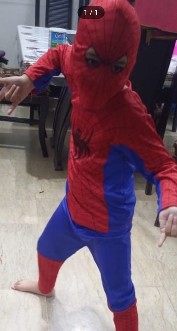 Spiderman Premium Quality Dress Costume For Kids Of 2 To 10 Years.