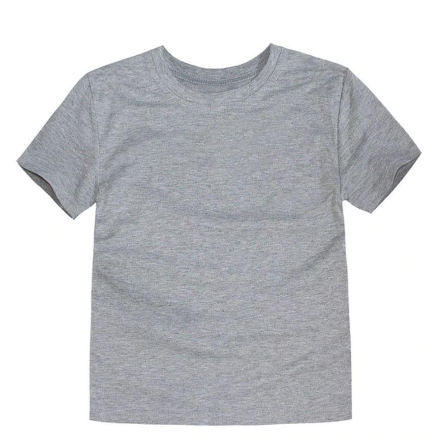 grey Round Neck Plain cotton T shirt For Kids Daraz.pk