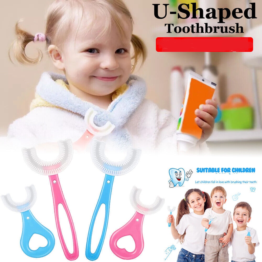 Kids Teeth Cleaning Manual Brush U-Shape Oral Tooth Blue 2-6 Years ...