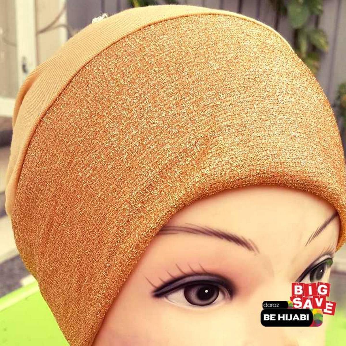 shimmer glitter golden Muslim Headscarf 