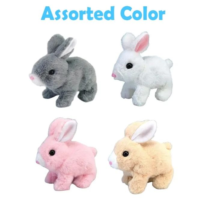 Electric Walking & Jumping Rabbit Plush Toy | Cute Soft Bunny with Sound & Motion | Interactive Musical  Stuff Toy for Kids Boys & Girls
