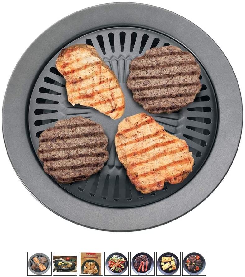 Kitchen + Home Stove Top Smokeless Grill Indoor BBQ, Stainless Steel