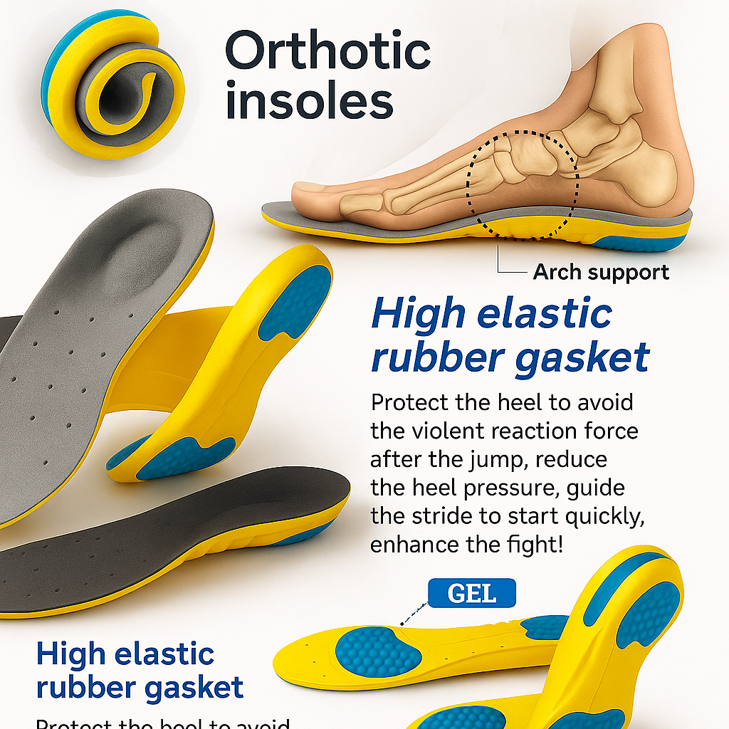 Black Camel Men’s Orthopedic Shoe Insoles Arch Support Medicated Summer PU Foam Sneaker Inner Soles for Flat Feet Comfort Multi color