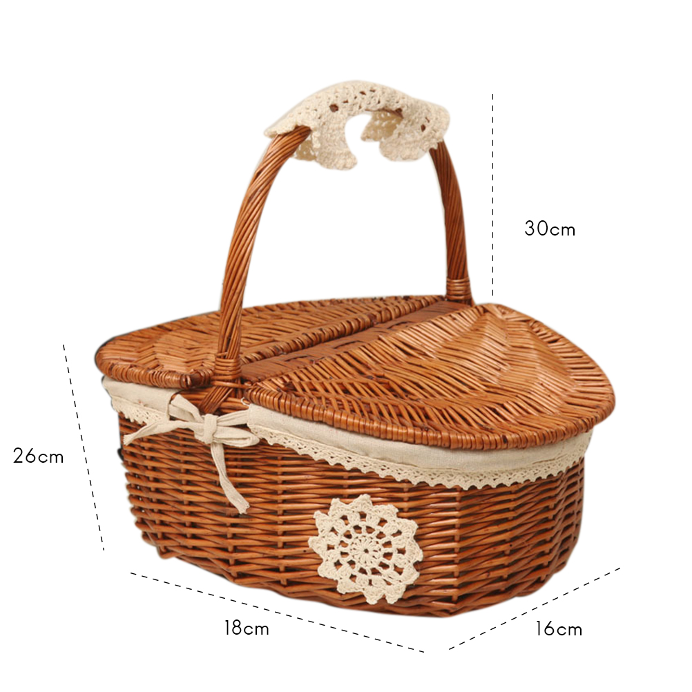 Picnic Basket Handmade Camping Wicker Picnic Basket Shopping