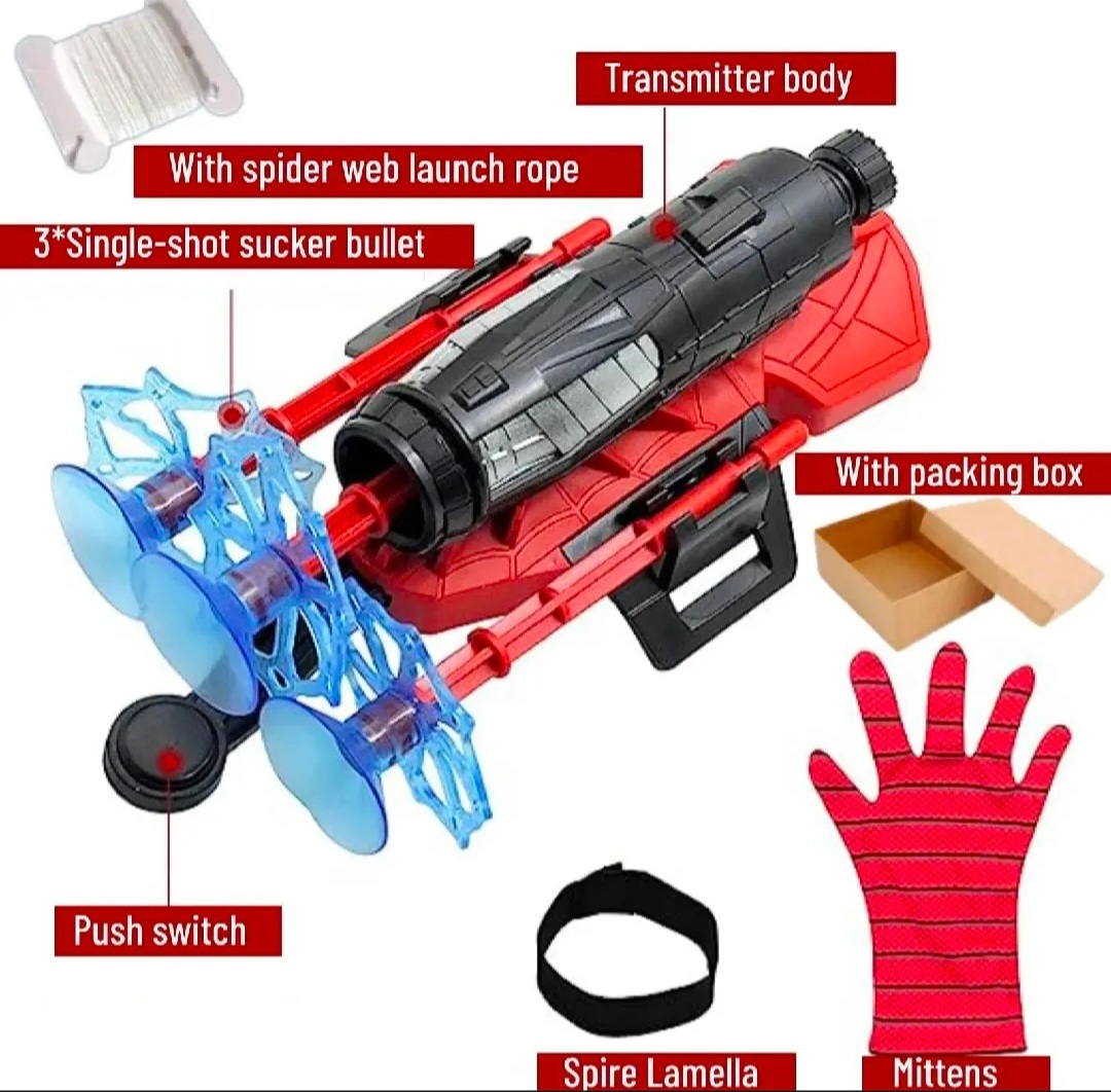 Premium Spiderman Web discharge toy for Kids Silly String,Spider Role-Play Toy,Hero Launcherr Spider Kids Plastic Cosplay Glove Hero Movie Launcherr Wrist Toy Set for Kids Boys Costume Cosplay Gift (1 Set)