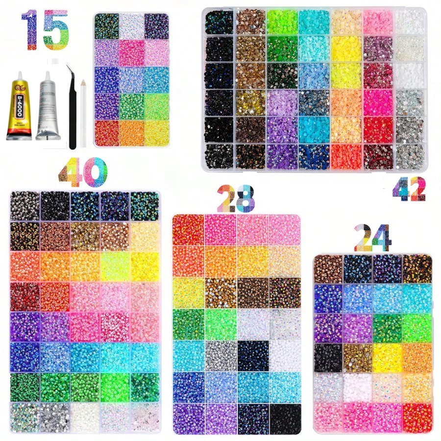 ✨ Select Anyone - Bedazzle Kit / Accessories– Resin Crystal Rhinestones Flat Back Diamonds Set Tweezers Glue & Pen | Nail Art, DIY Crafts & Diamond Painting