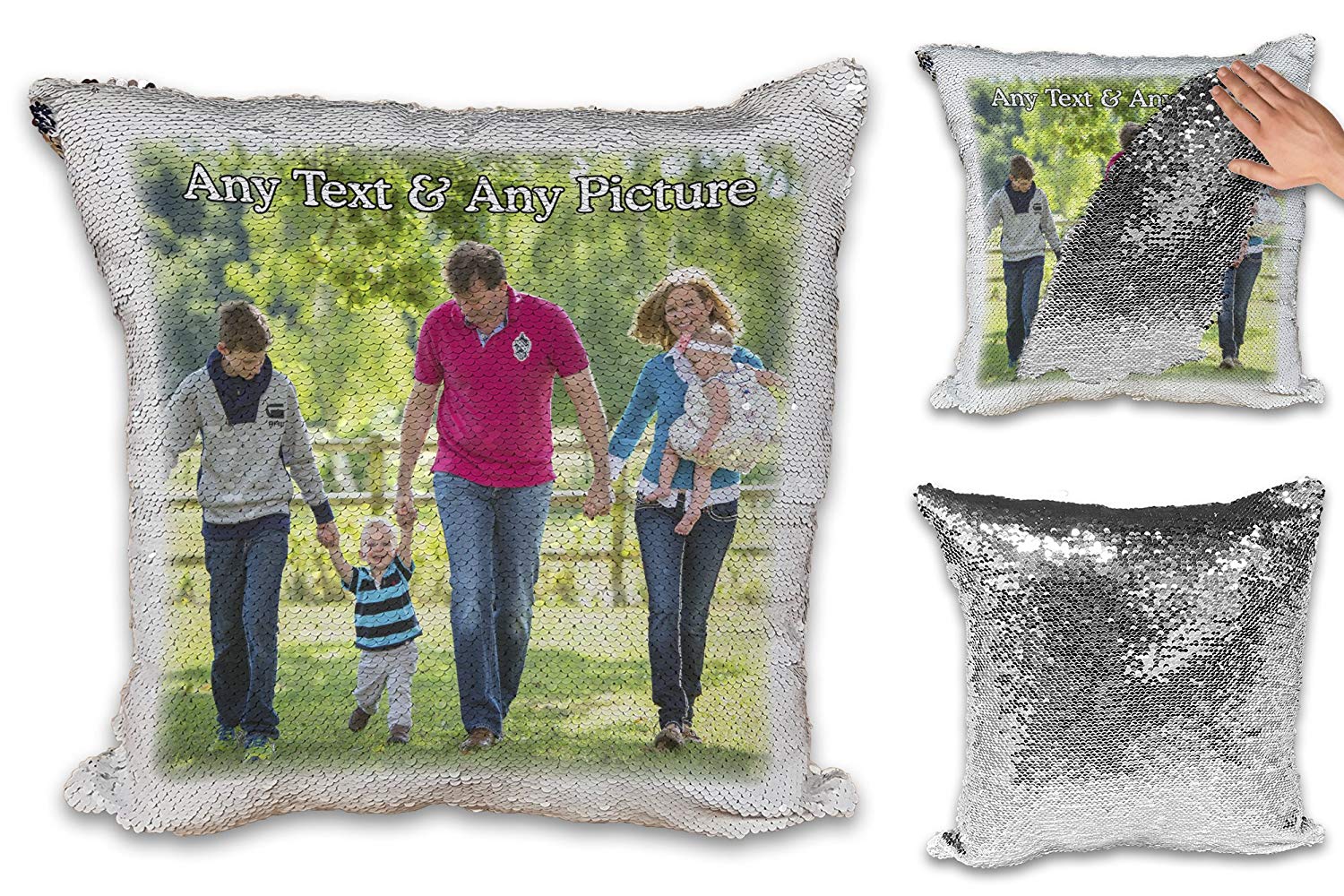 personalised magic sequin pillow