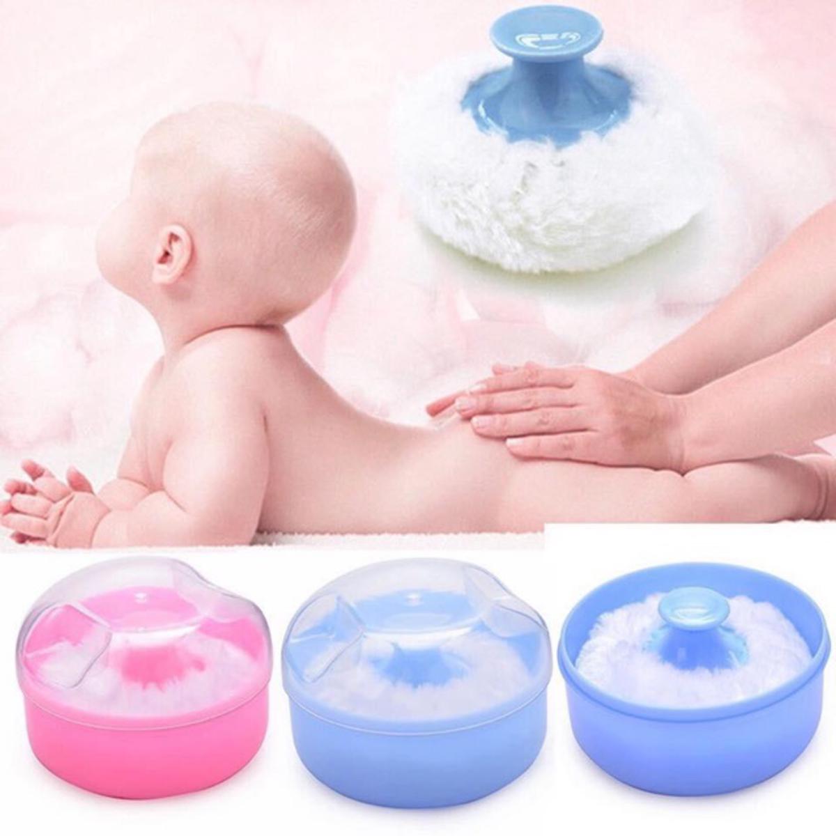 Pack of 1 Baby Powderr Puff with Container Case Talcum Sponge Baby