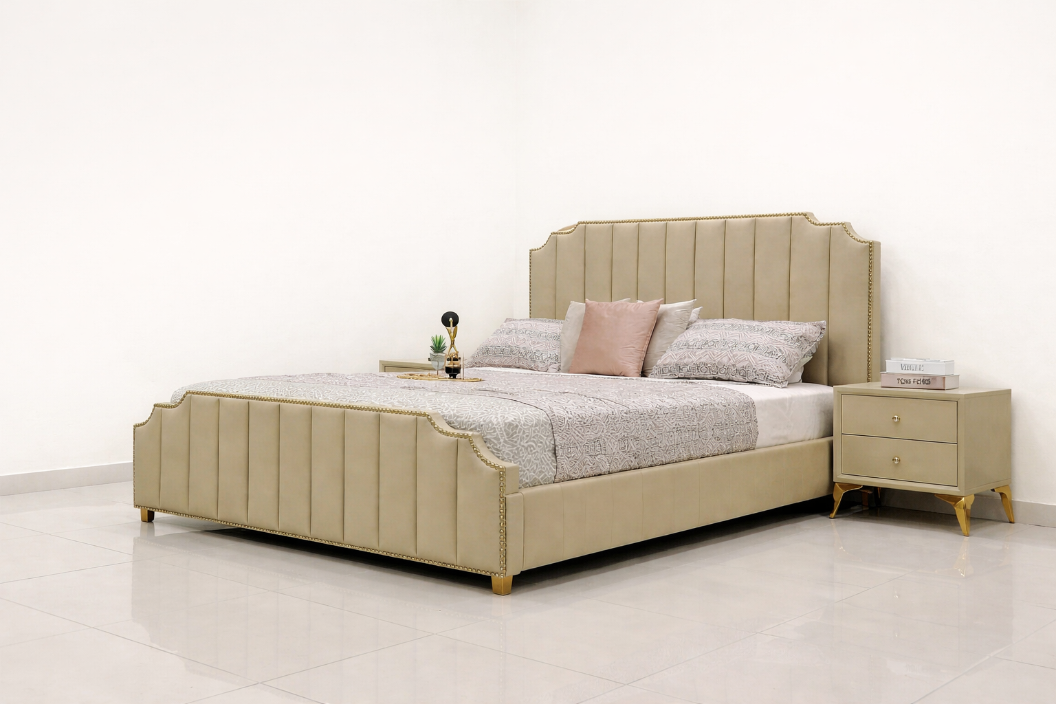 Affordable New  Design wooden Bed Set  without side table Furniture for room / Wooden poshesh Beds For Bedroomn BED3