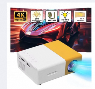 YG300 Mini LED Portable Projector – Micro HD 1080P Wireless Projector for Home Theater – Portable Movie Projector with HDMI USB AV Inputs