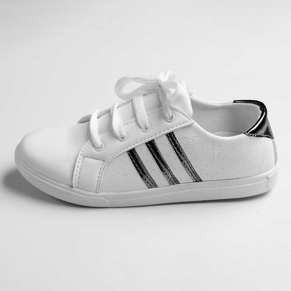 WOMEN FASHION FAUX LEATHER DOWNEY LACE UP SNEAKER SHOES