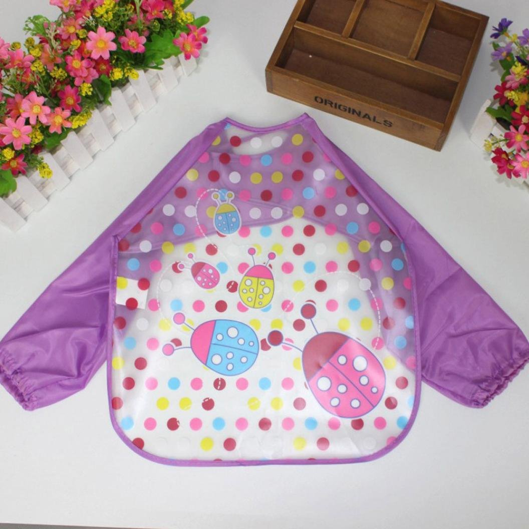 Unisex Infant Toddler Baby Waterproof Long Sleeved Bib Burp Cloths Kids Smock Feeding Accessories