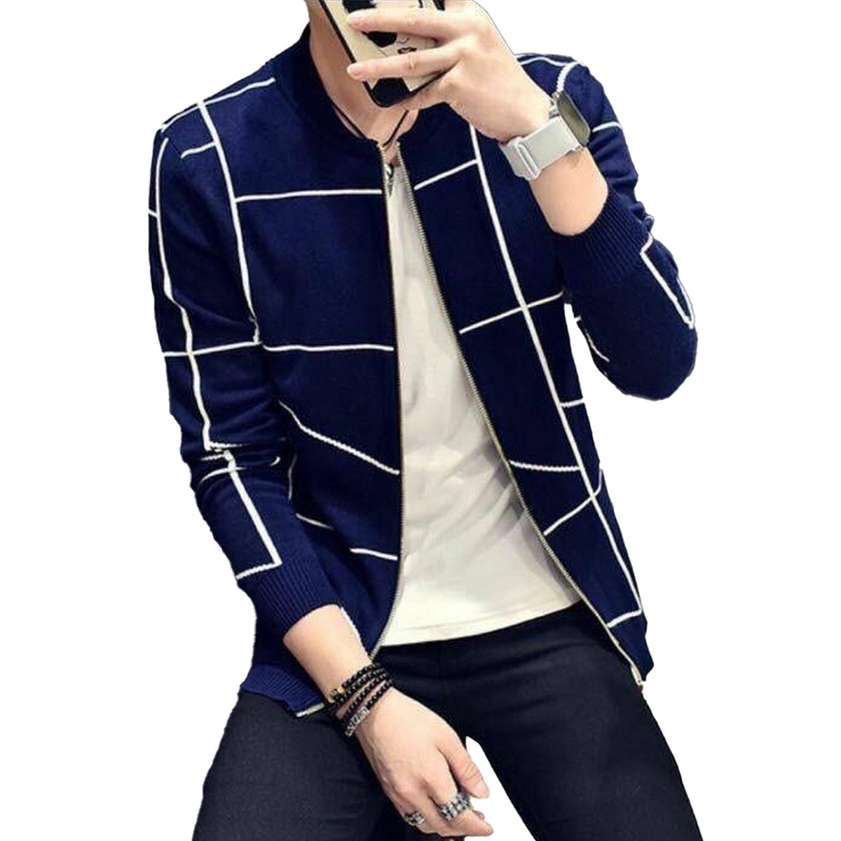 "Stay Stylish and Cozy with a Rexine & Fleece Zipper Jacket - Rexine & Fleece Zipper Jacket - Premium Quality"