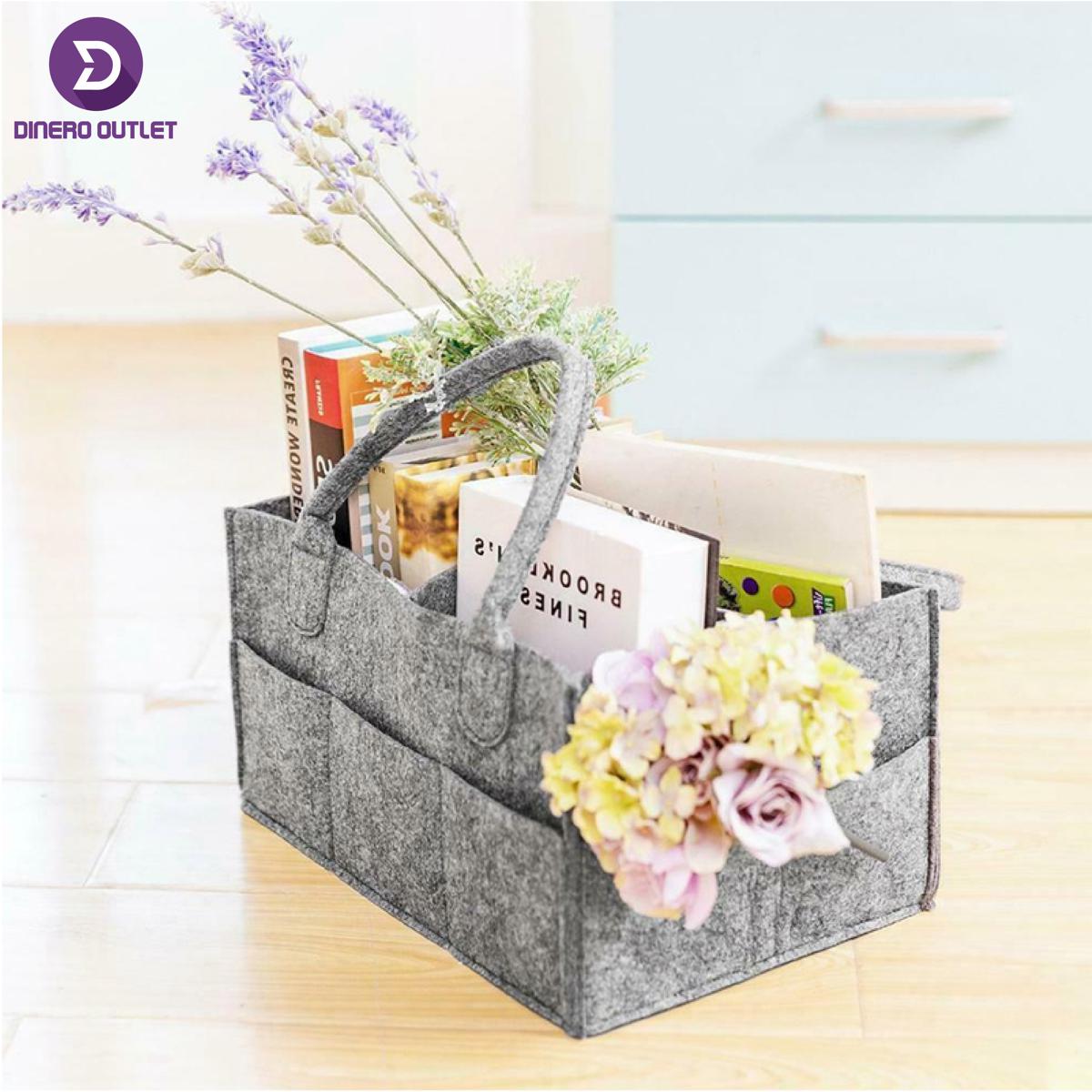 Baby Diaper Caddy Organizer, Kids Storage Carrier Bag, Baby Diaper Organizer, Baby Bag, Kids Bag, Portable Storage Basket, Waterproof  Is Great for Storing Diapers Bottles, Essential Bag for Nursery, Changing Table and Car, Baby Organizer Grey