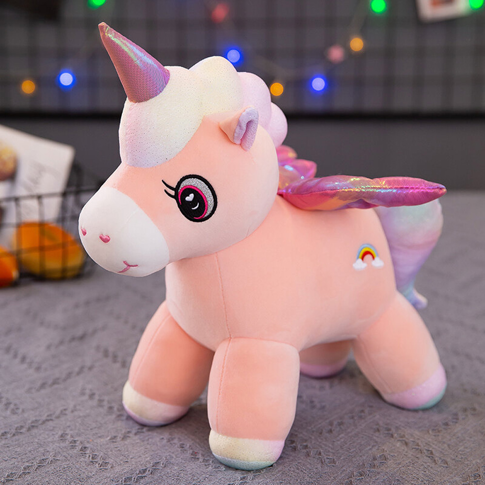 Fantasy-Style Unicorn Plush Toy with Rainbow Wings, Soft Stuffed Animal for Kids - 30cm
