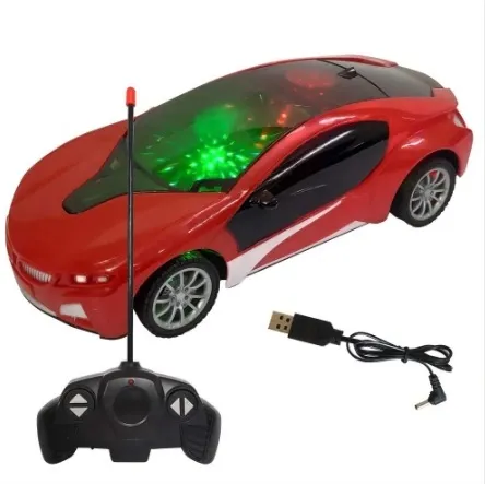 Rechargeable Remote Control 3D Famous Car with Lights | High Speed RC Toy with Left Right Turn, Long Range Remote & Rubber Tyres | Kids Car Gift | Colourful Minds