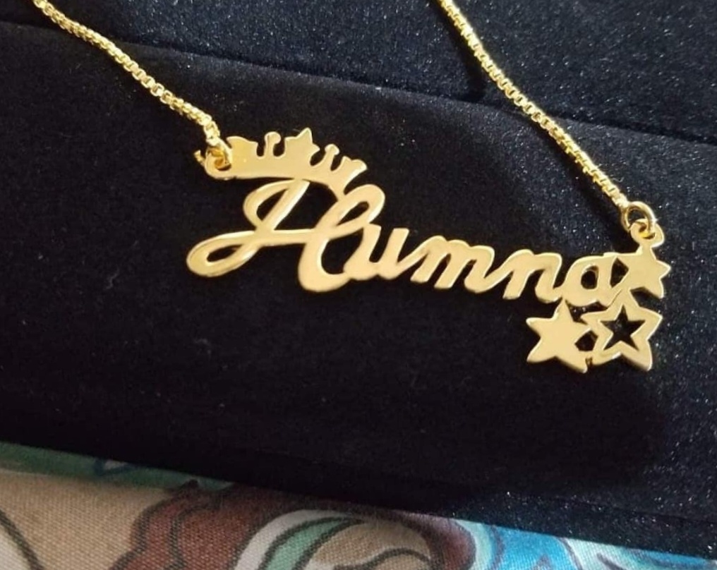 Name Necklace 24K Gold Plated Any Name 