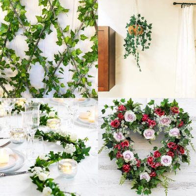 8ft Artificial Money & Ivy Plant Leaf Bails - Fake Plant Vine - Garlands Decore - Pack of 1,2,6 & 12