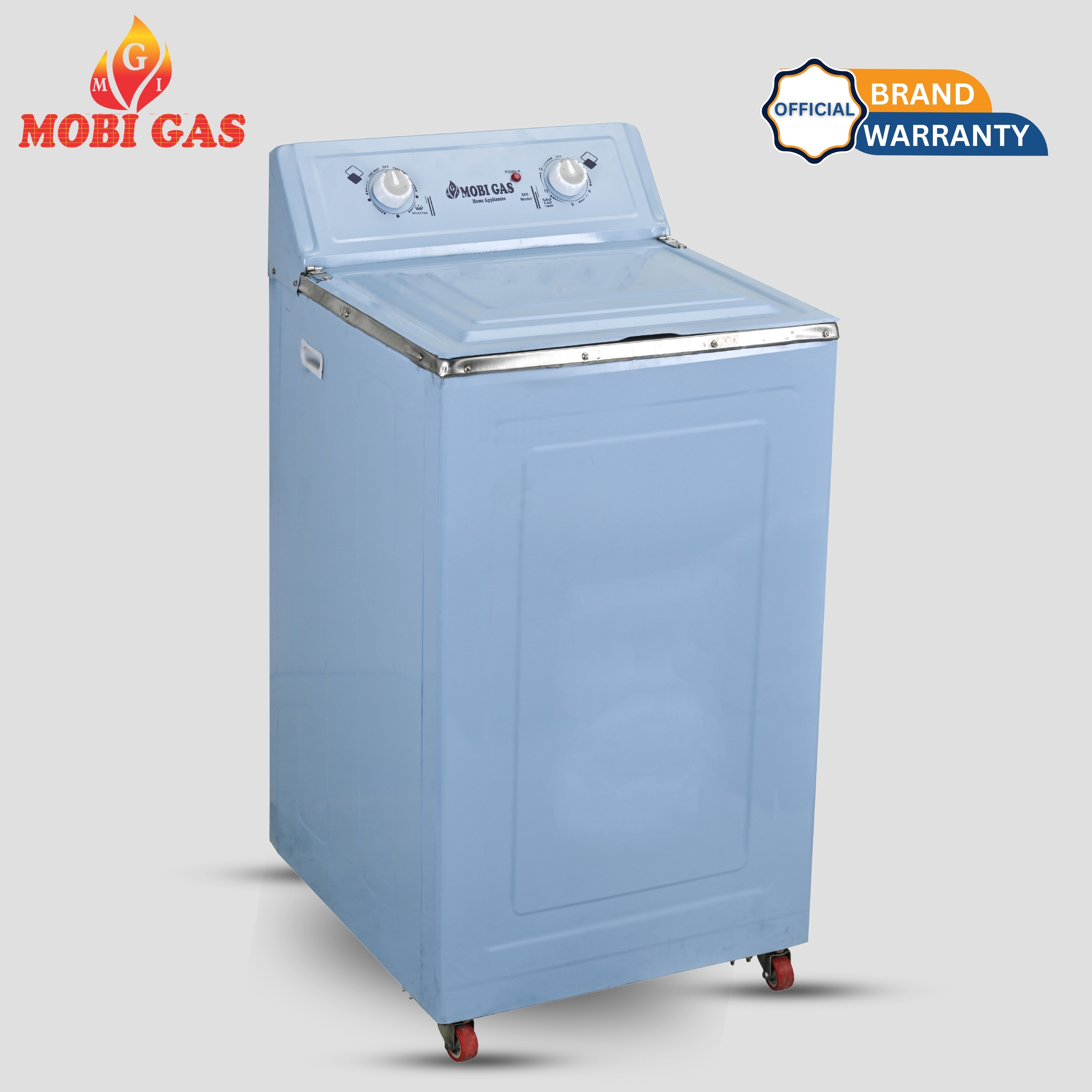Mobi Gas MWM-665 Best Wash Washing Machine 7KG – Pure Copper Motor | Rust-Proof Metal Body | Double Storm Pulsator | Energy Saving | Semi Automatic Washer with Buzzer Alert