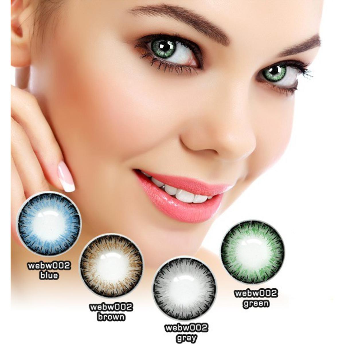 1 Pair Three Tone Pair of Contact Lens Multi Color Eye Lenses Soft Eye Lenses With Solutions High Quality With Free Kit
