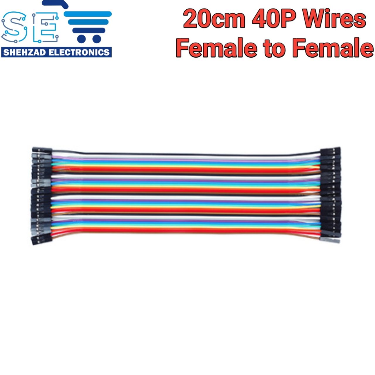 20cm Female to Female Dupont Wire Color Jumper Cable 2.54mm 1P-1P