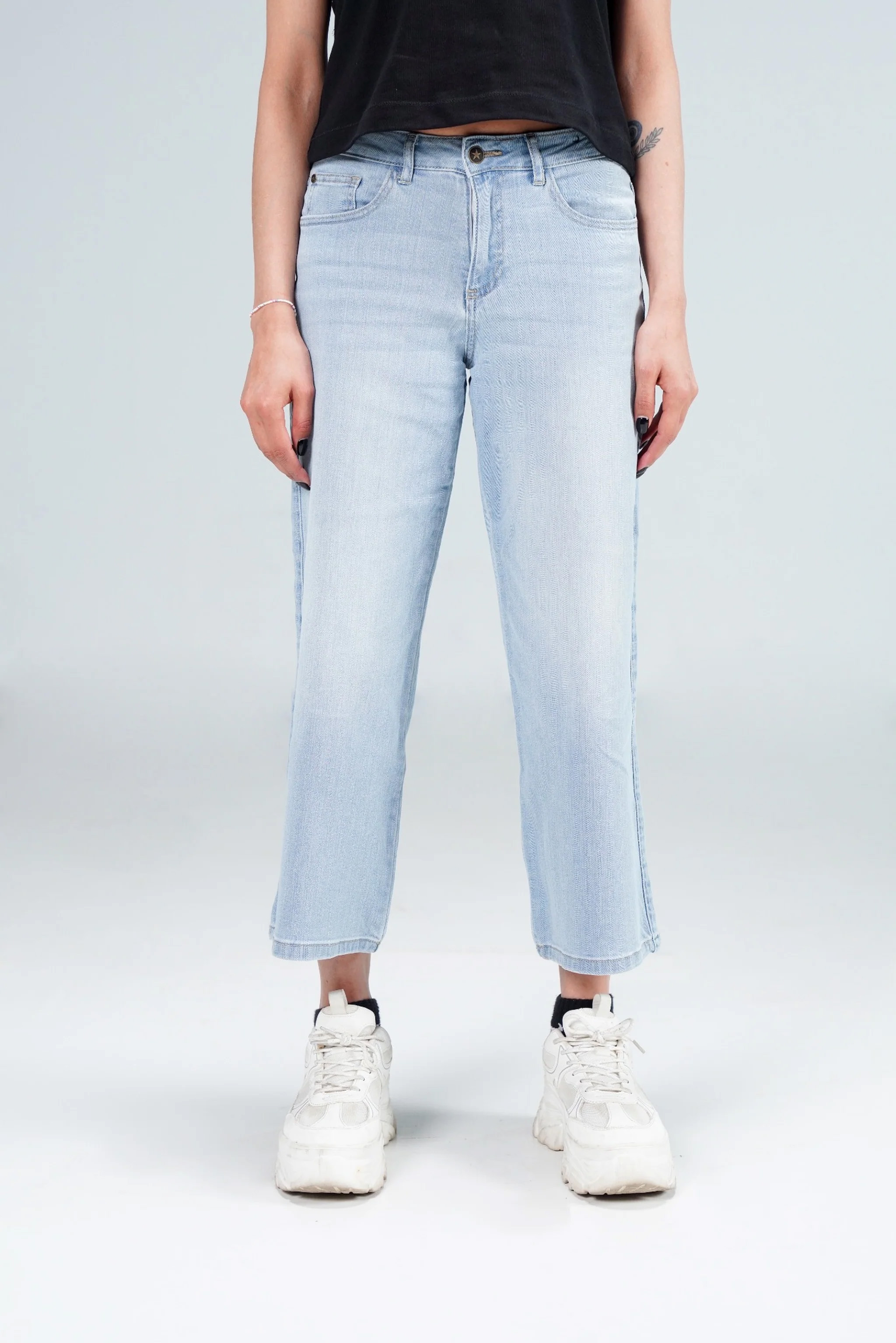 Rockstar Jeans - Reverie Palazzo Light Blue Jeans For Women - Denim Full Pant For Women
