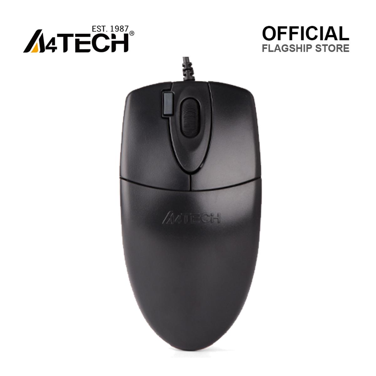 A4Tech OP-620DS Wired Optical Mouse - 2x Click Button - 1200 DPI - For PC, Laptop - Silent Clicks - Black