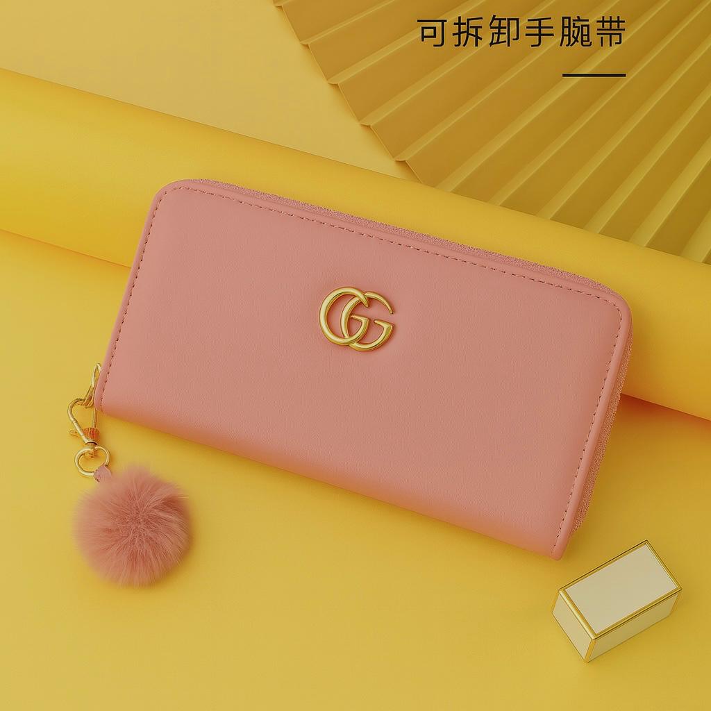 Premium Women’s Fashion Wallet – Multi-Color PU Leather Long Purse with Zipper & Charm