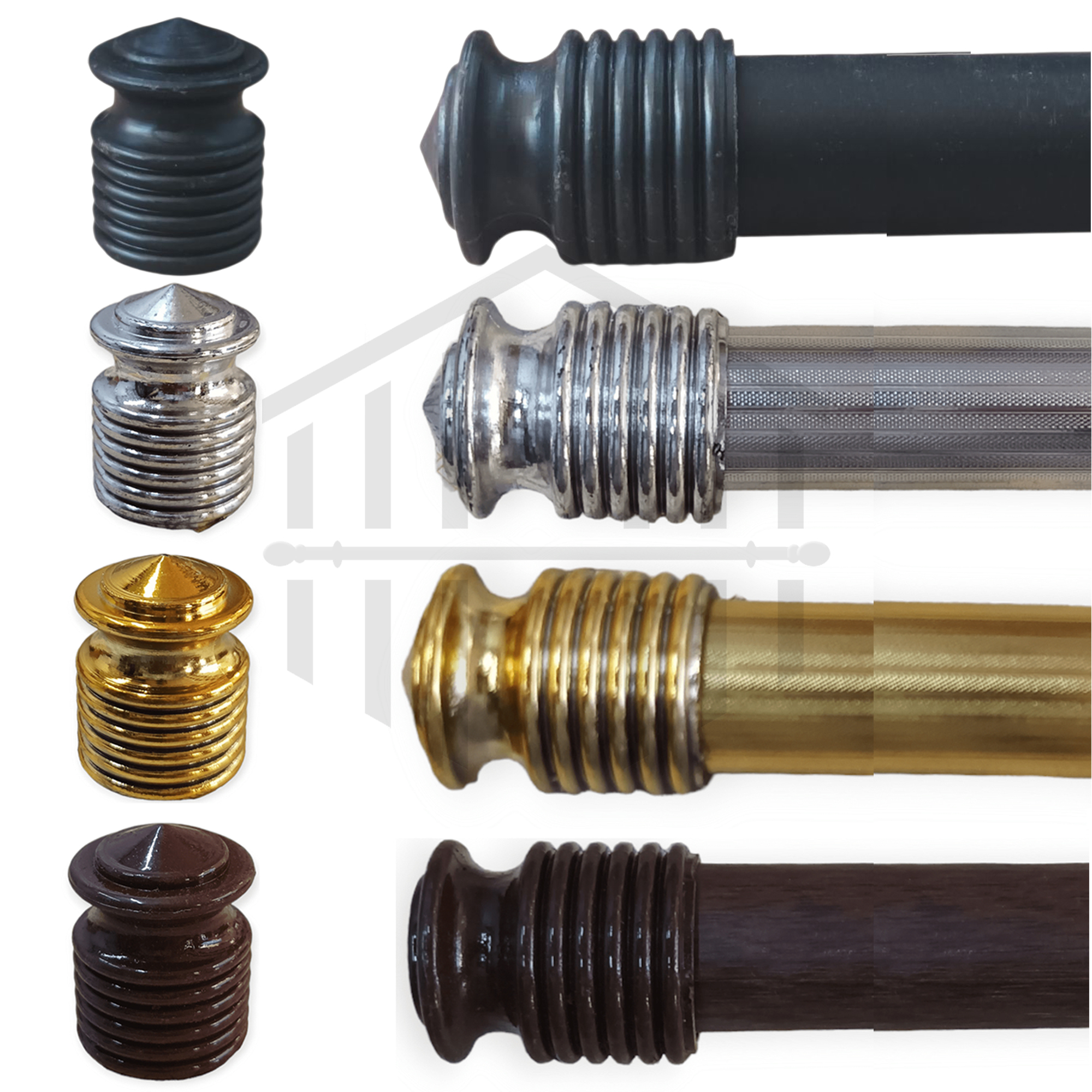 Curtain Rod End Stoppers Durable PVC Minimalist Design