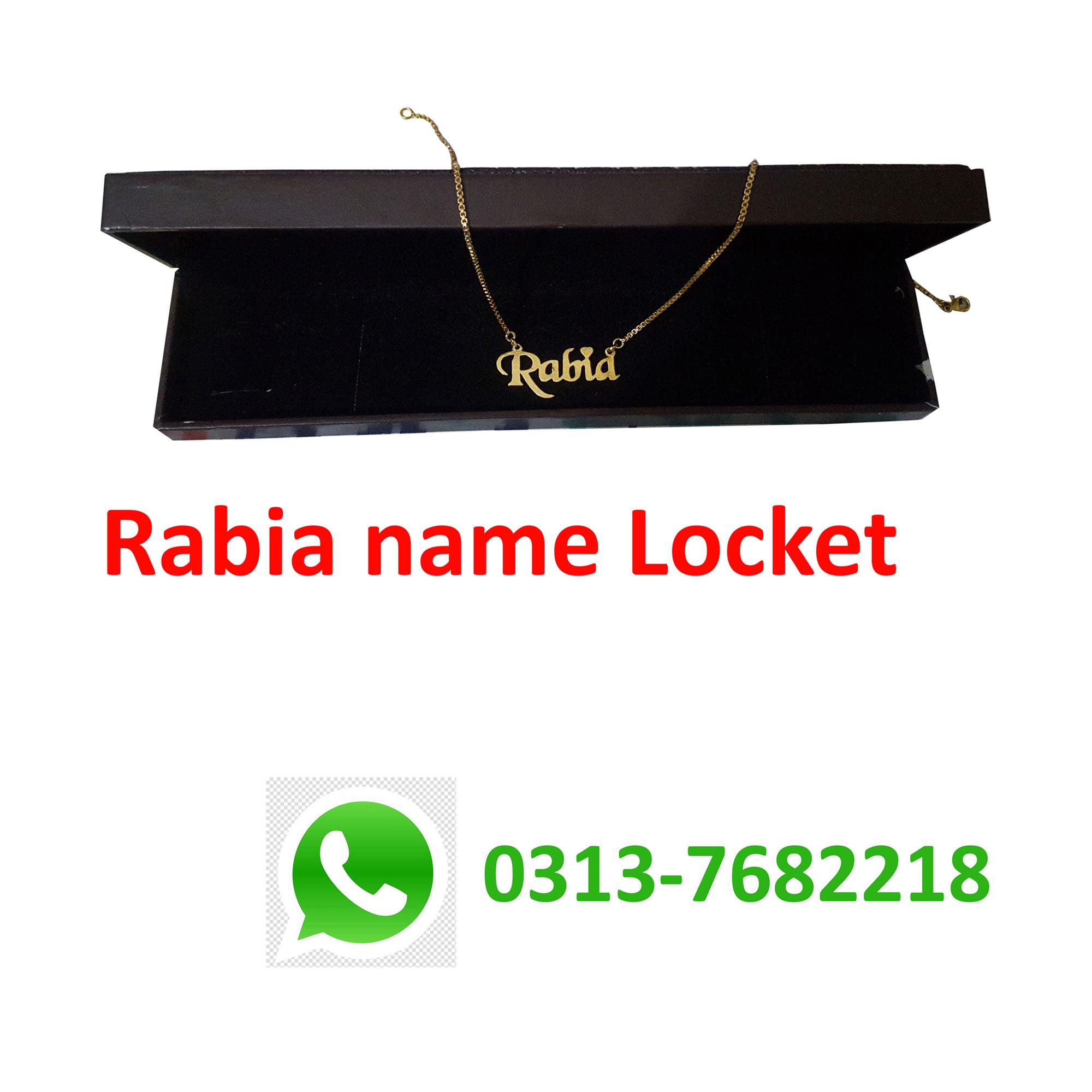 Rabia Name Custom Pendant/ Locket: Buy 