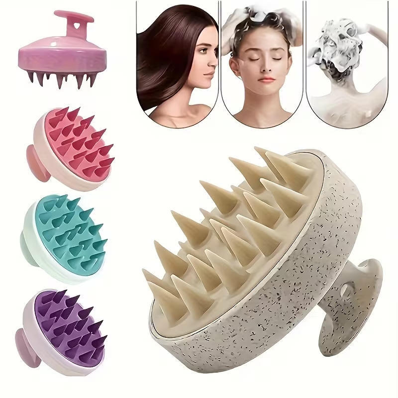 New Imported Silicone Shampoo Brush Scalp Massager – Soft Bristle Hair Washing Comb for Dandruff Control & Deep Scalp Cleaning | Manual Scalp Care Brush for Men & Women