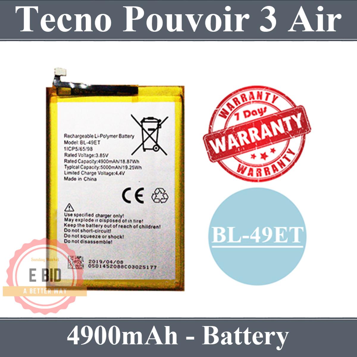 tecno pouvoir battery