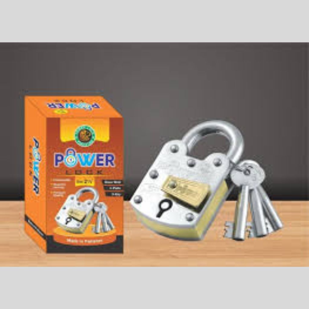 Power Lock 2-Inch Heavy Duty Steel Padlock with 3 Plates and 3 Keys ...