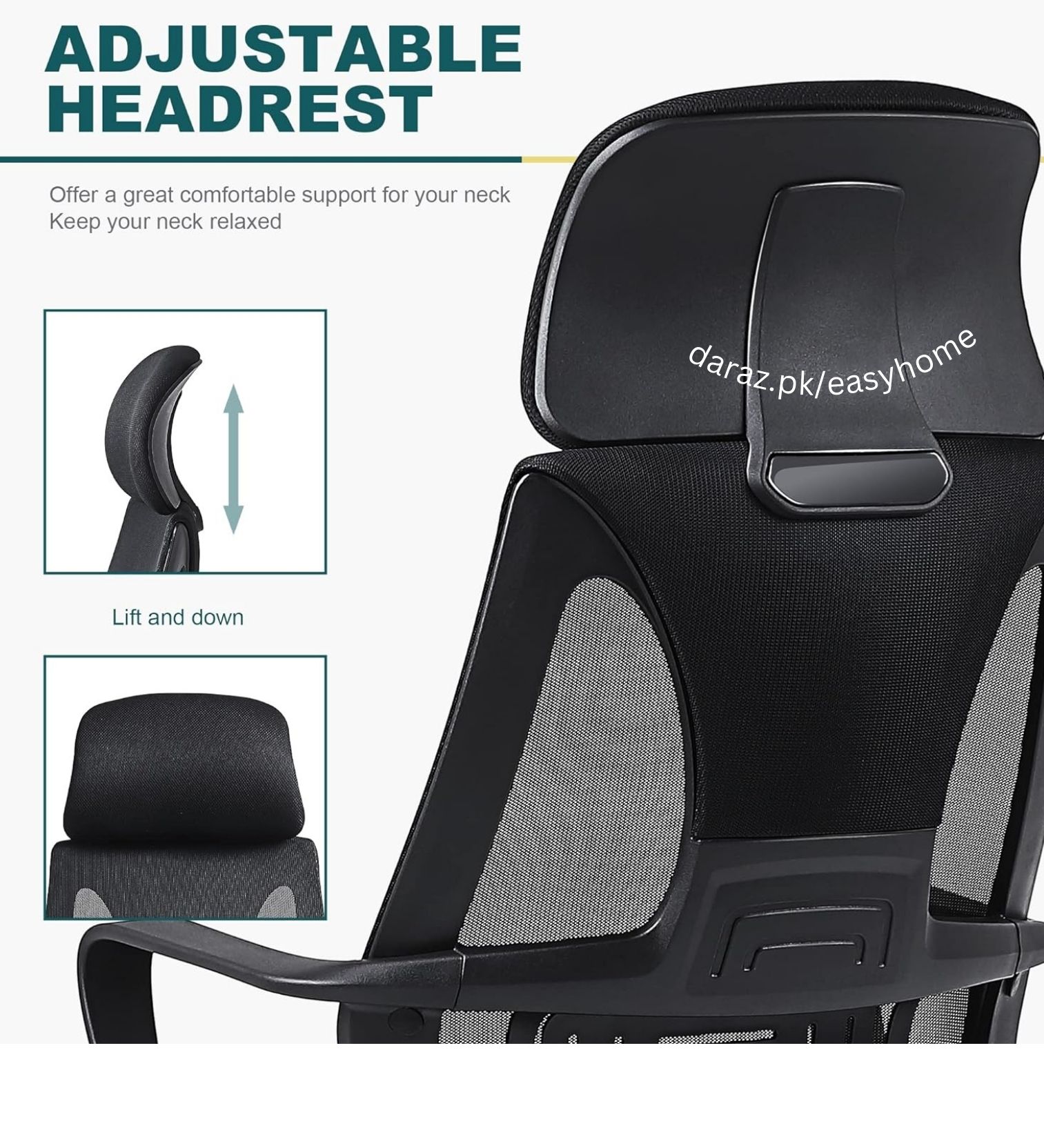 Office Chair Adjustable Computer Swivel Modern Ergonomic home Chair Fabric Mesh Chair with Back Support Arms and Wheels for Home Work and Students Study Black