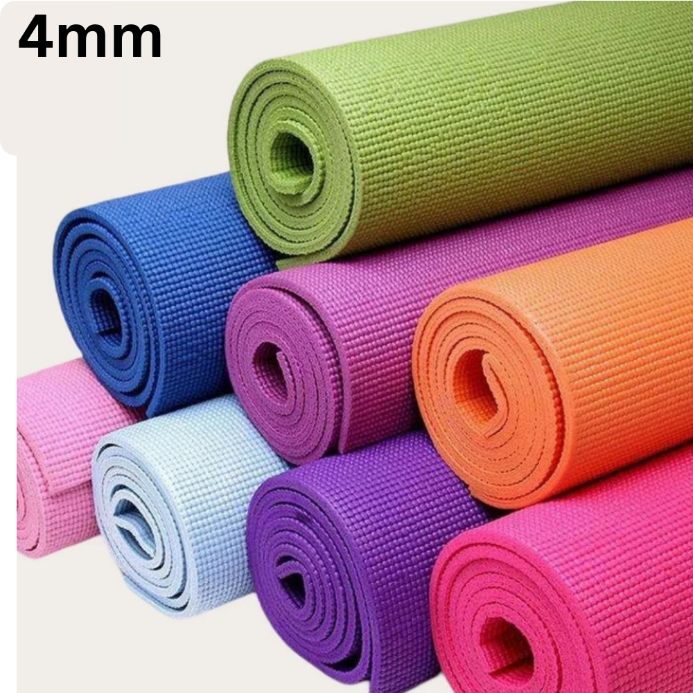 Yoga Mat 4mm PVC Non-Slip Exercise Mat for Gym, Fitness & Home Workout