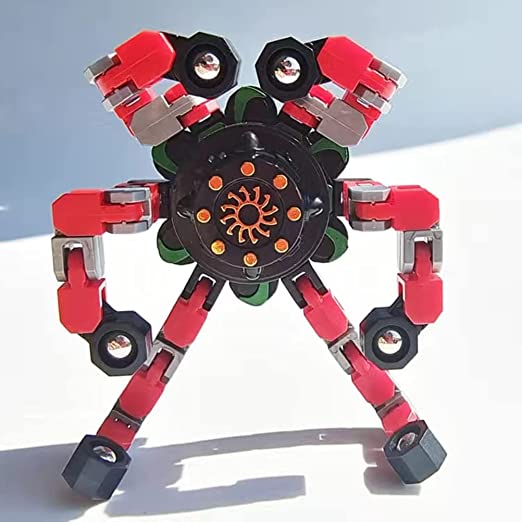 Fingertip Mechanical Top, Gyro Spinning Top Toy, Transformable Creative Chain Mechanical Gyro Robot Toy, Sensory Fidget Toys, Stress Relief and Anti Anxiety Toys for Adult and Kids