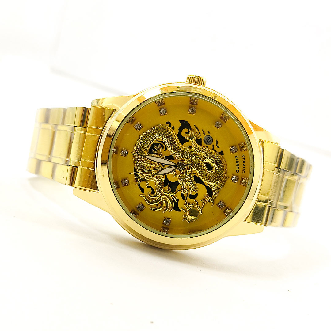 Golden wrist 2024 watch for men