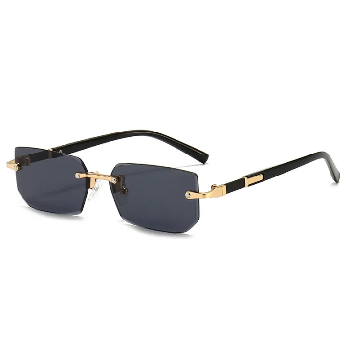 Rimless Sunglasses Rectangle Fashion Popular Women Men Shades Small Square Sun Glasses For Female Male Summer Traveling Oculos |  Leopard Head Sunglasses