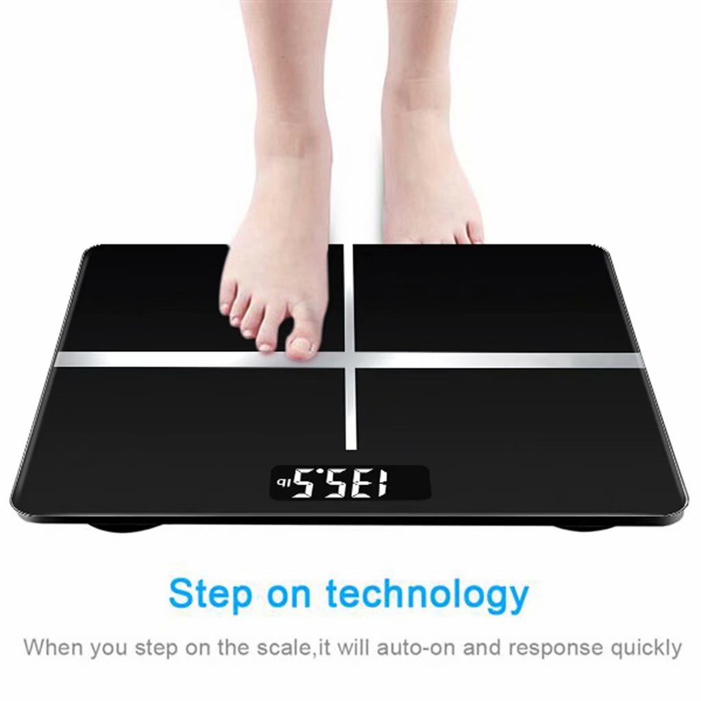 DENOVO MART Tempered Glass Electronic Digital Body Weight Scale, Bathroom Scale 180 KG with LCD Display Weight Machine Denovo Mart