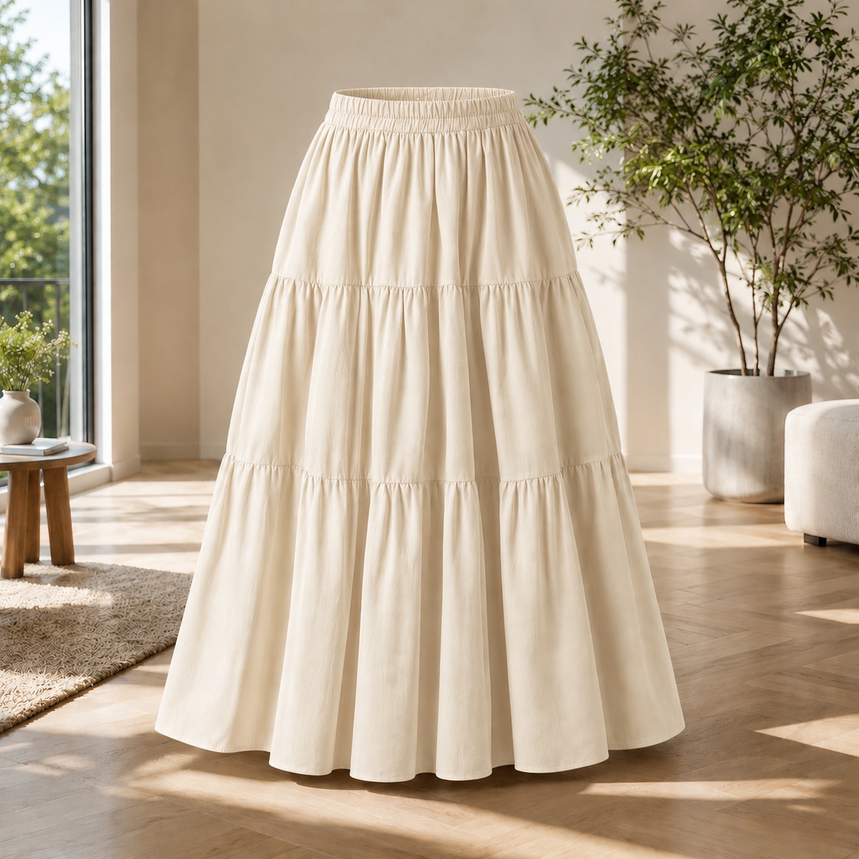 Cotton Casual Panel Skirt for Women & Girls | Lightweight Breathable A-Line Flared Skirt | Everyday Wear Modest Bottom | Multi-Panel Design | Available in Multiple Colors & Sizes | Comfortable Summer & Spring Skirt for Ladies