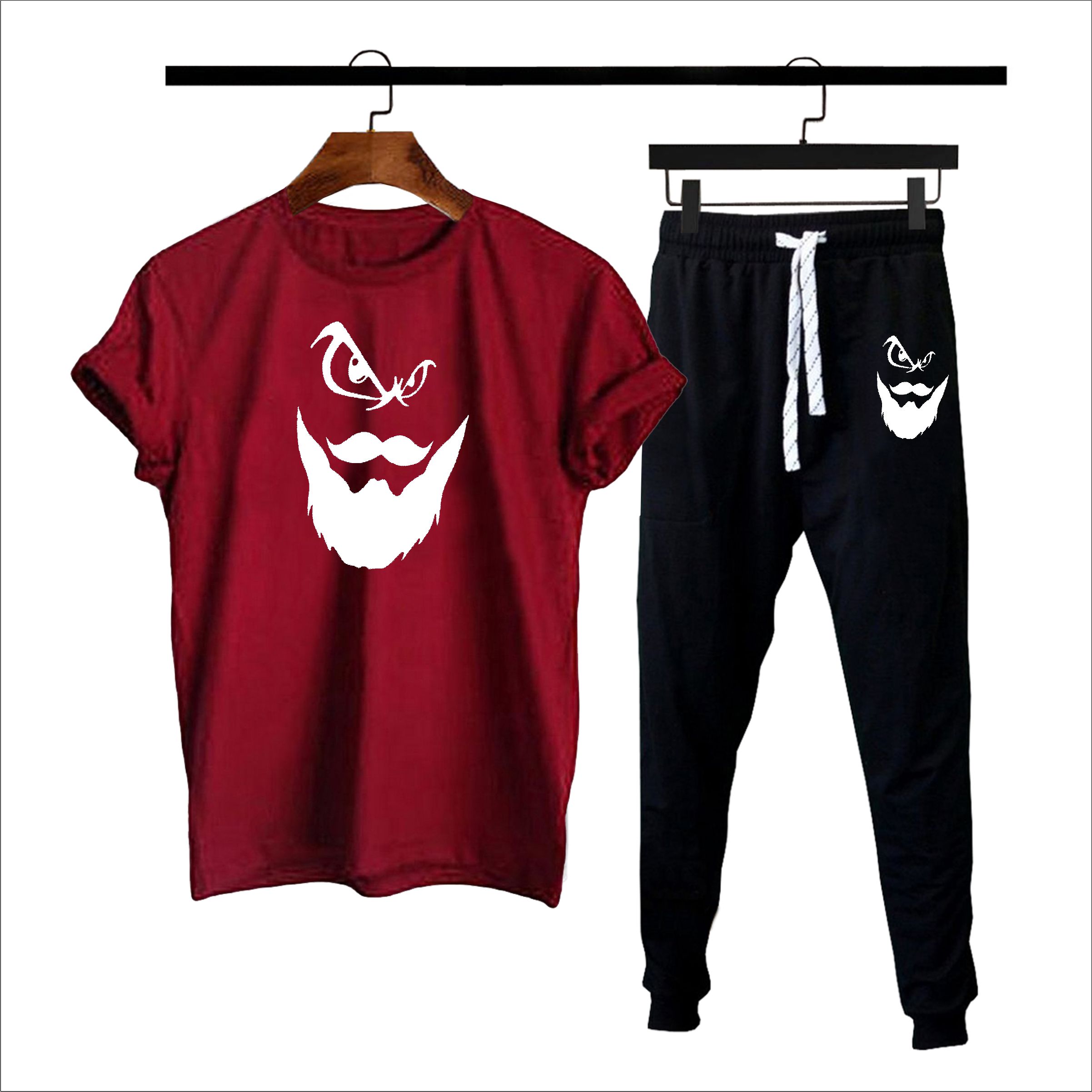 Beard printed Summer Tracksuit For Men & Boys - Soft and Comfortable Fabric T Shirt & Trouser Printed Tracksuit premium quality