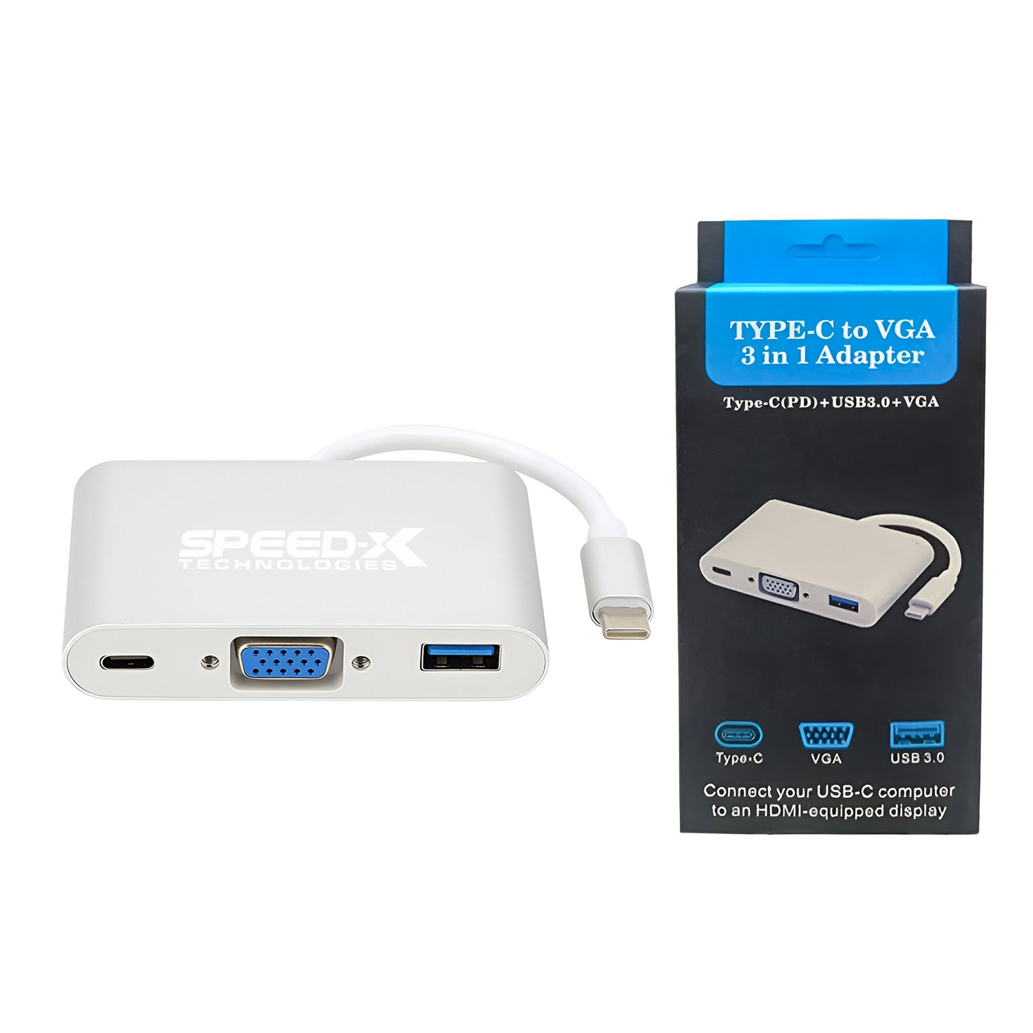 Type C 3.1 To VGA+OTG C+USB 3.0 / Type C to 3 In 1 Convertor / USB 3.1 Type-C to VGA HD USB 3.0 HUB USB-C Charging Port OTG Adapter
