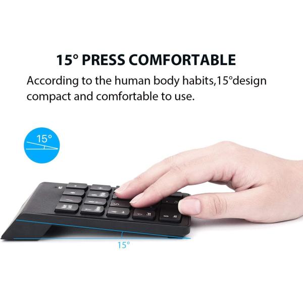 NUM PAD KEYBOARD WITH USB USB Wired Numeric Keypad 18 Keys Portable Number Pad – Fast Data Entry Calculator Keyboard Extension for Laptop & Desktop Computer