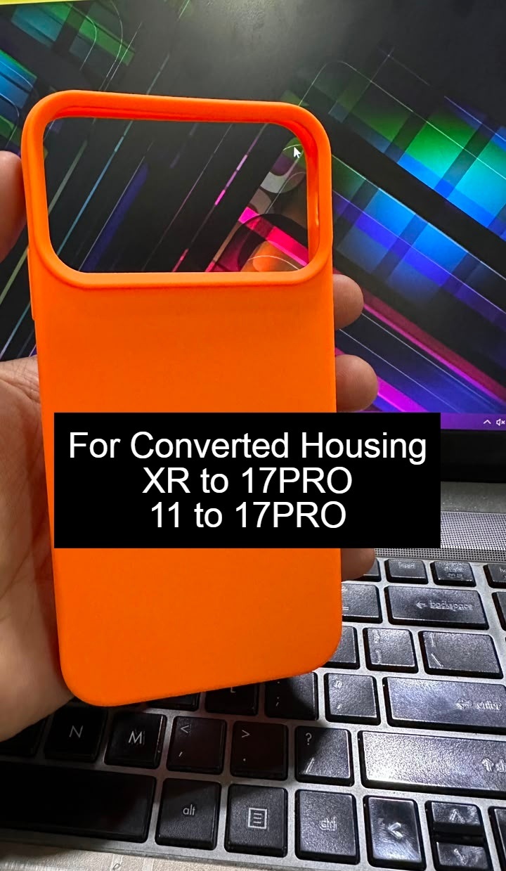 xr to 17pro converted housing diy body pouch cover case tp plain orange cosmic 11 to 17pro 17 pro
