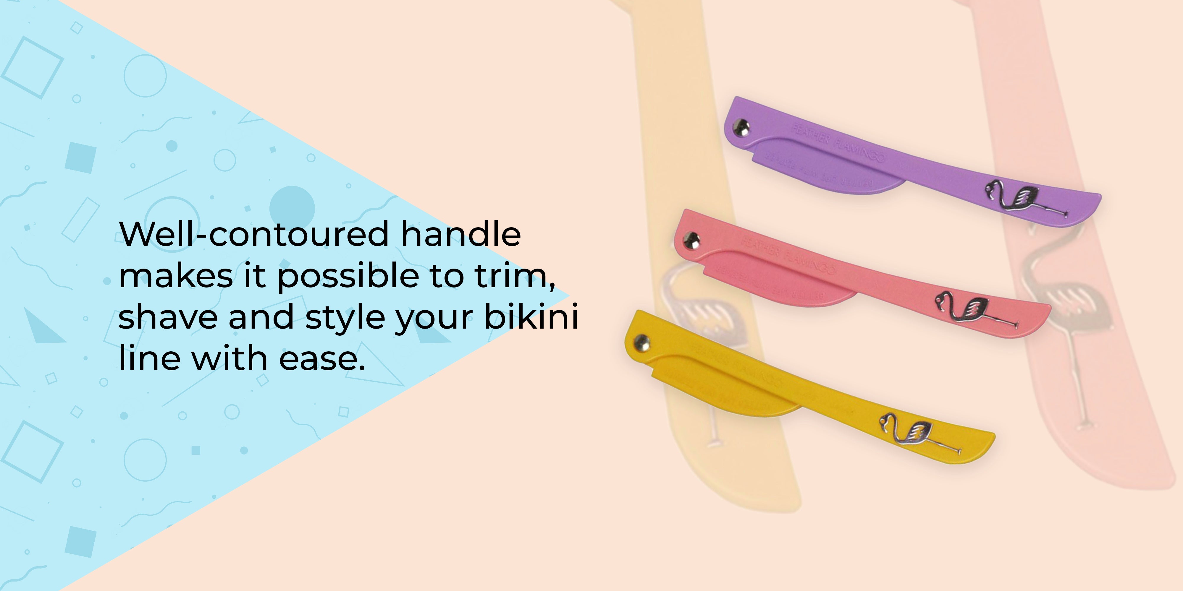 Pack Of 3 Feather Flamingo Facial Razor for Face, Eyebrows & Body