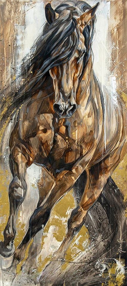 Canvas Horse Abstract Art Original Handmade Painting Ready to Hang ...