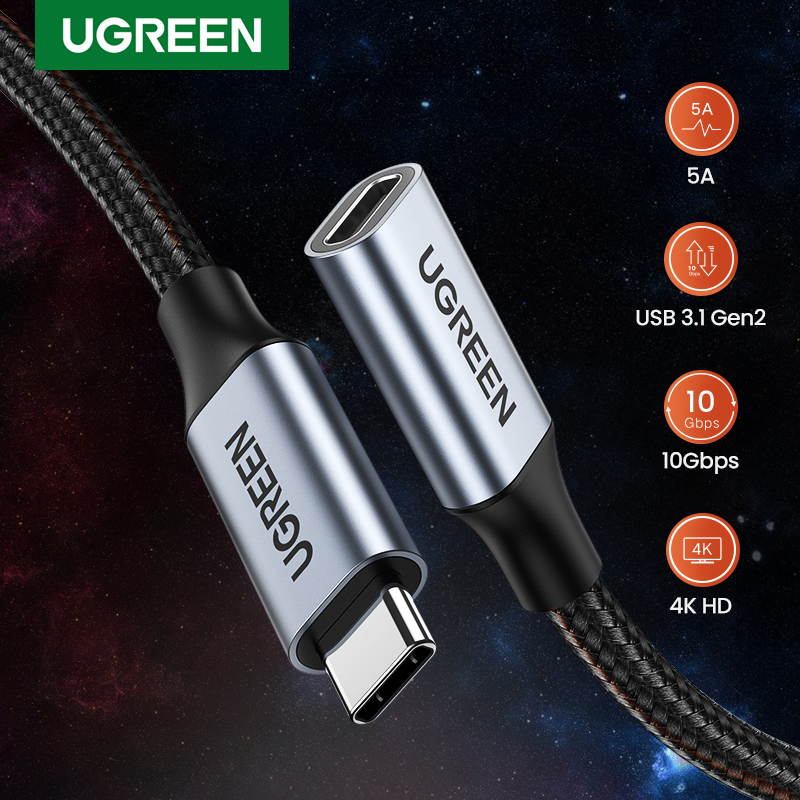 UGREEN USB C Extension Cable USB 3.1 Type C Male to Female Gen2 10Gbps