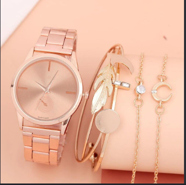 Women Watch Set Luxury Gold Dress Quartz Watch Bracelet Ladies Sports Wrist Watch Clock Gift Woman Relogio Feminino 2023 R3219  C