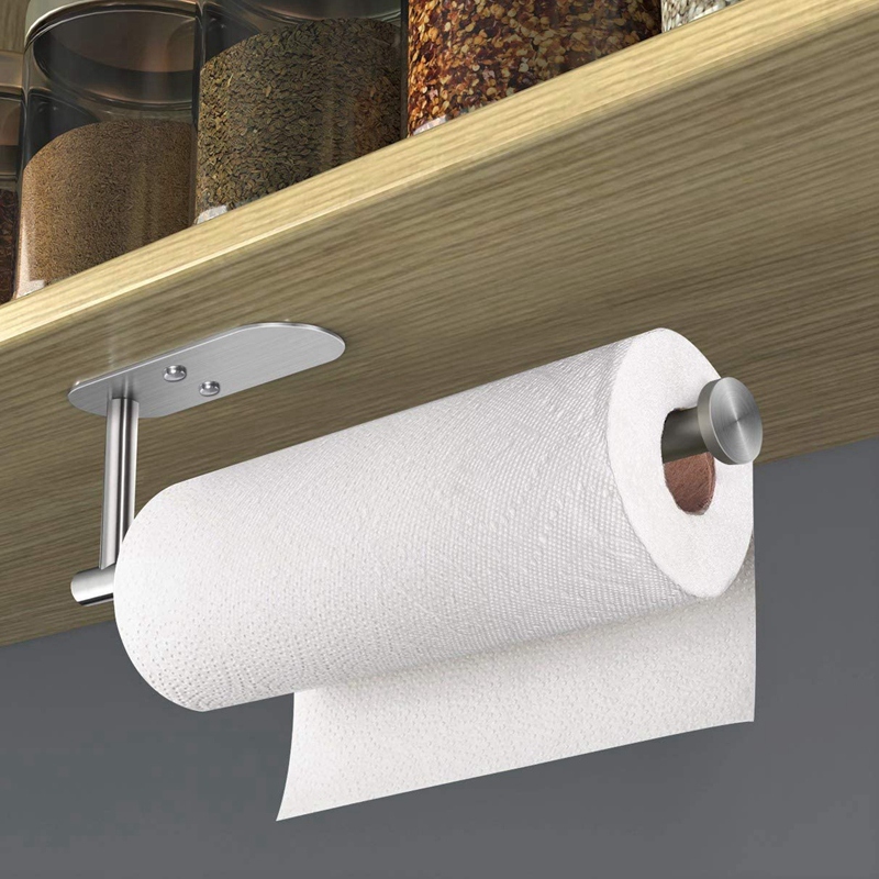 Adhesive Paper Towel Holder Under Cabinet Mount, Wall Mounted Roll ...